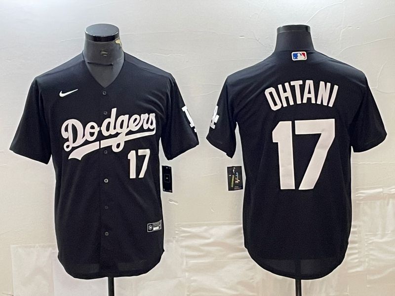Men Los Angeles Dodgers #17 Ohtani Black Nike Game MLB Jersey style 6->los angeles dodgers->MLB Jersey